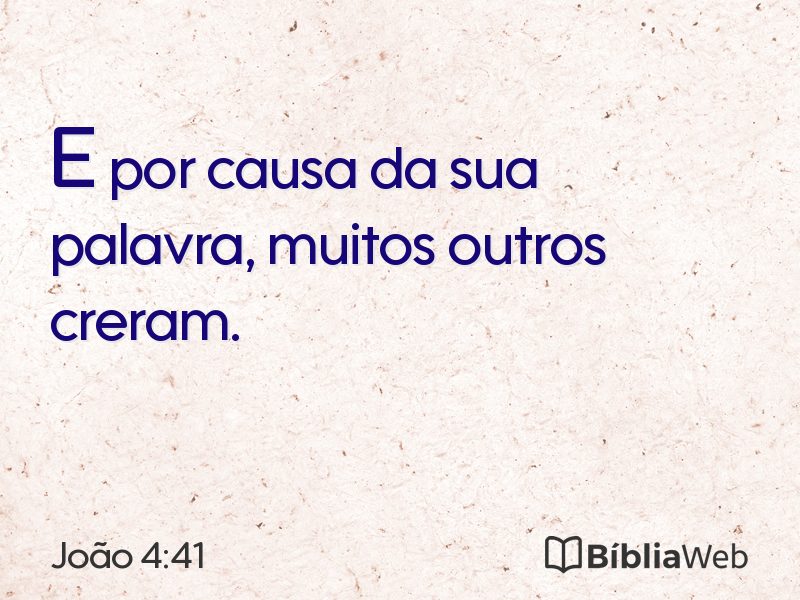 João 4:41 em imagem para compartilhar