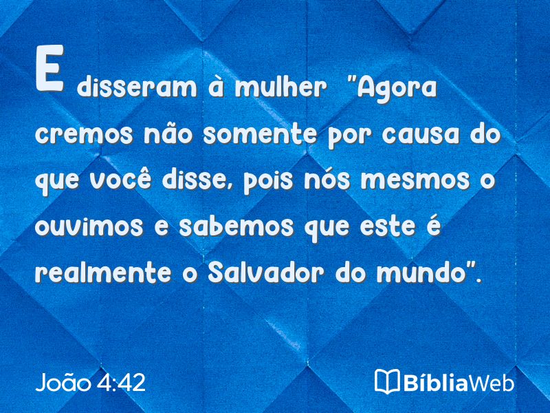 João 4:42 em imagem para compartilhar