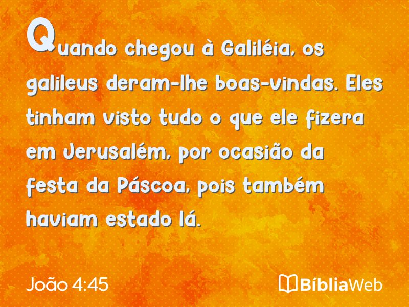 João 4:45 em imagem para compartilhar