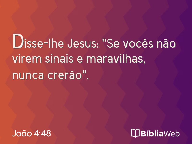 João 4:48 em imagem para compartilhar