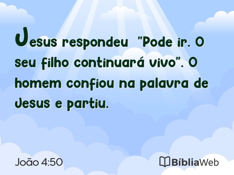 João 4:50 em imagem para compartilhar
