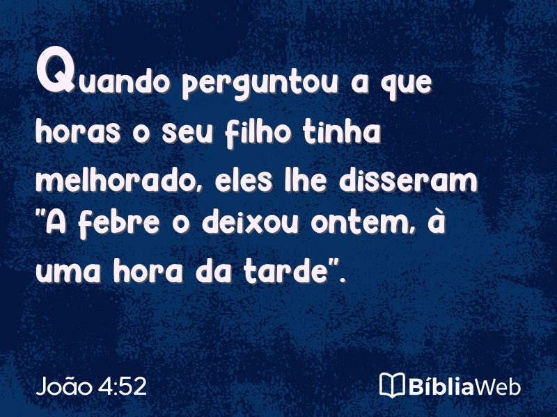 João 4:52 em imagem para compartilhar
