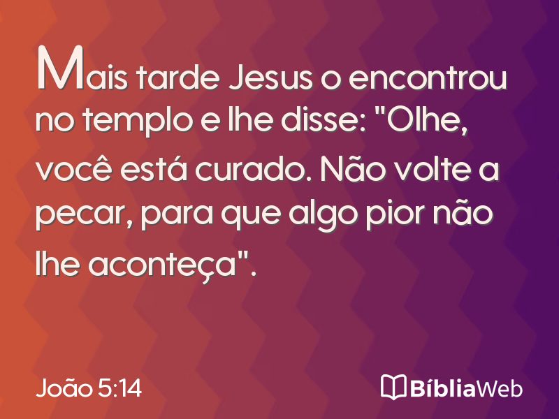 João 5:14 em imagem para compartilhar