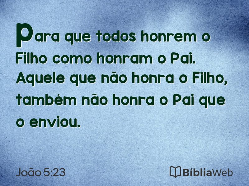 João 5:23 em imagem para compartilhar