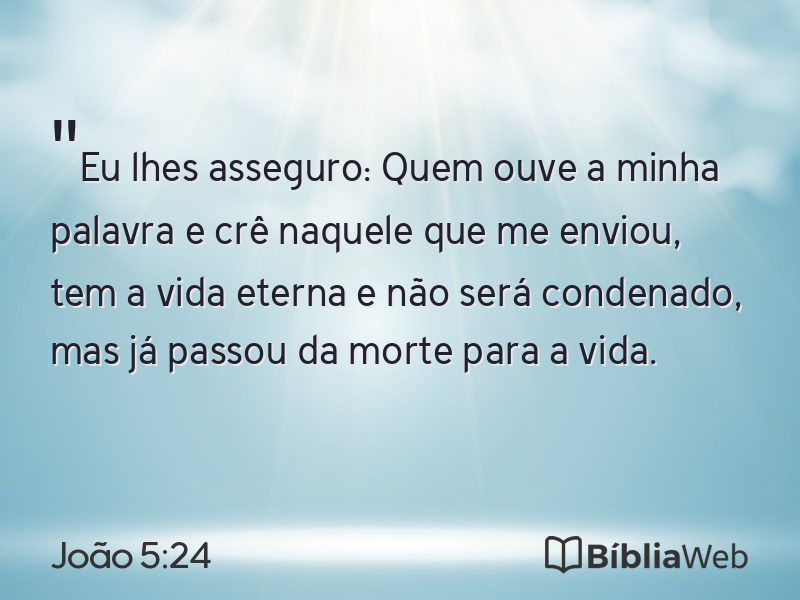 João 5:24 em imagem para compartilhar