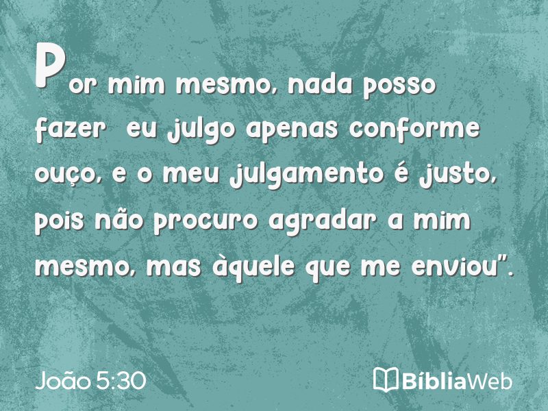 João 5:30 em imagem para compartilhar