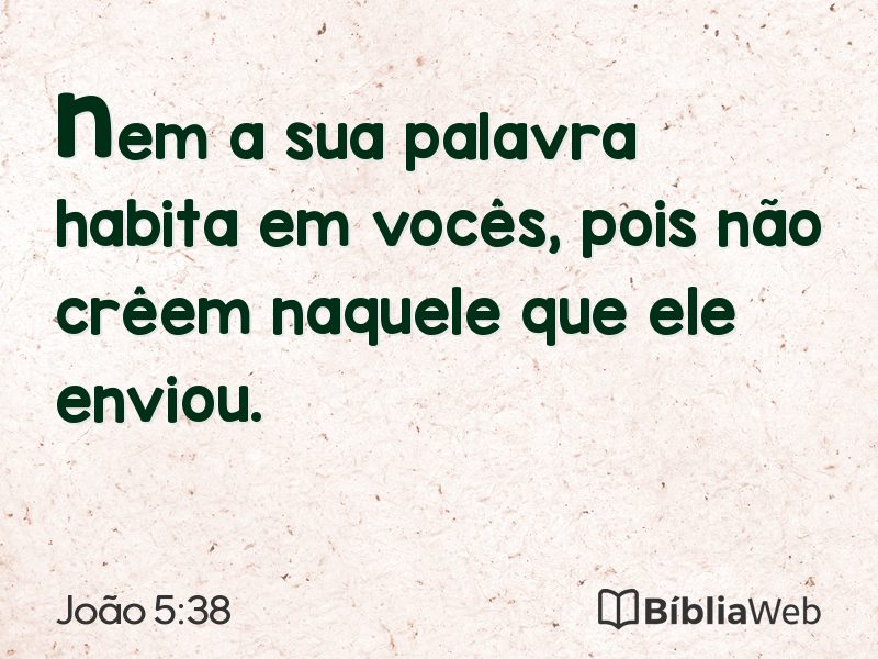 João 5:38 em imagem para compartilhar