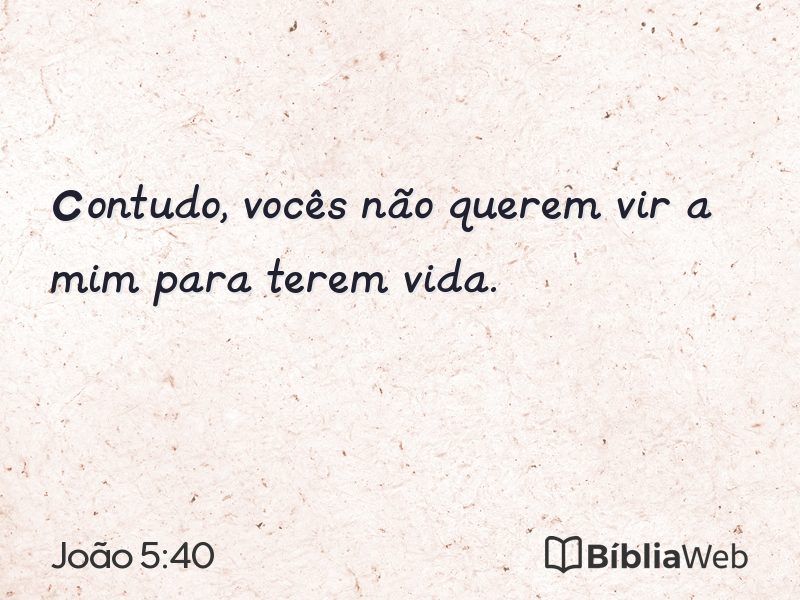 João 5:40 em imagem para compartilhar