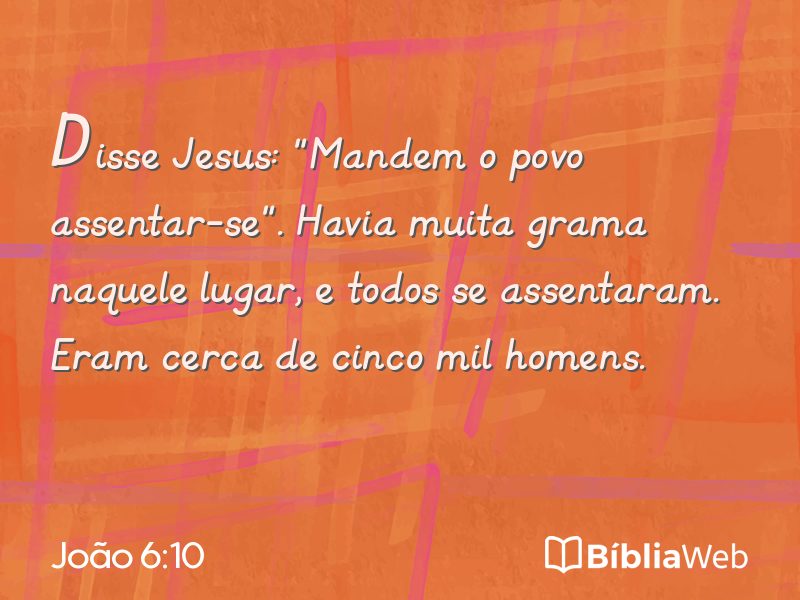 João 6:10 em imagem para compartilhar