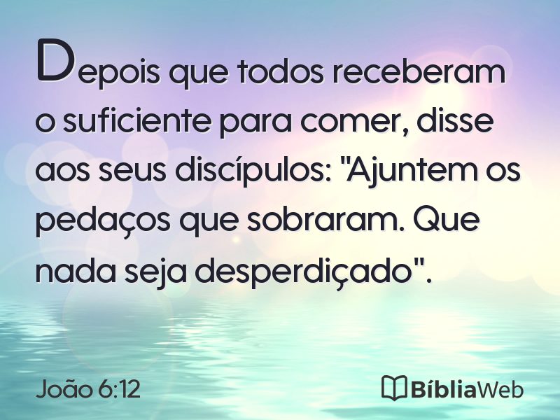 João 6:12 em imagem para compartilhar