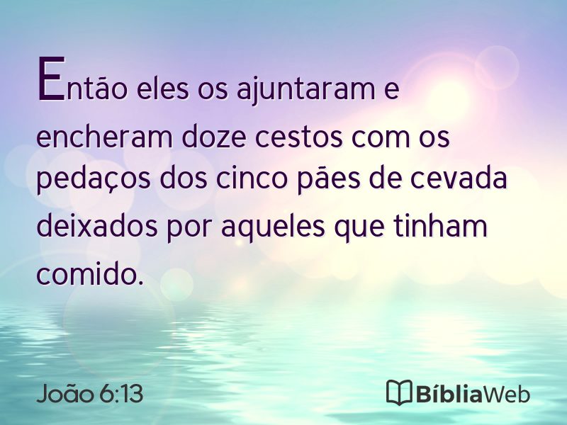 João 6:13 em imagem para compartilhar