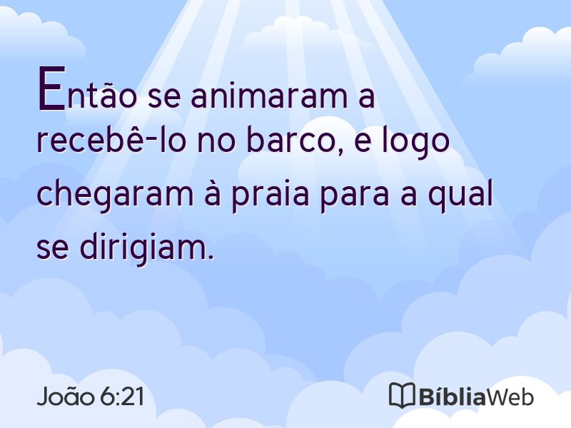 João 6:21 em imagem para compartilhar
