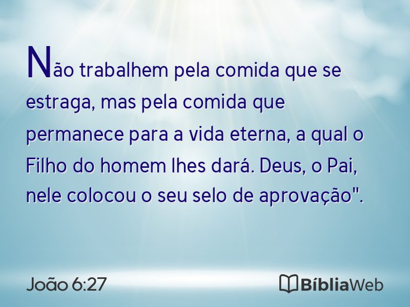 João 6:27 em imagem para compartilhar