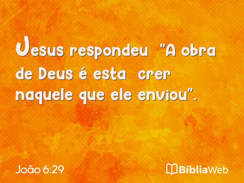 João 6:29 em imagem para compartilhar