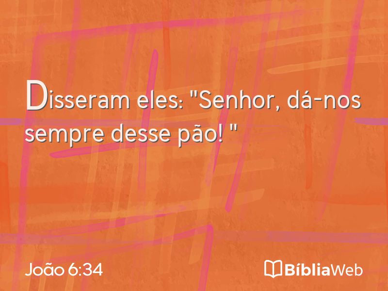João 6:34 em imagem para compartilhar