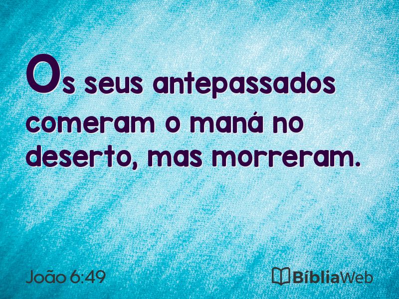 João 6:49 em imagem para compartilhar
