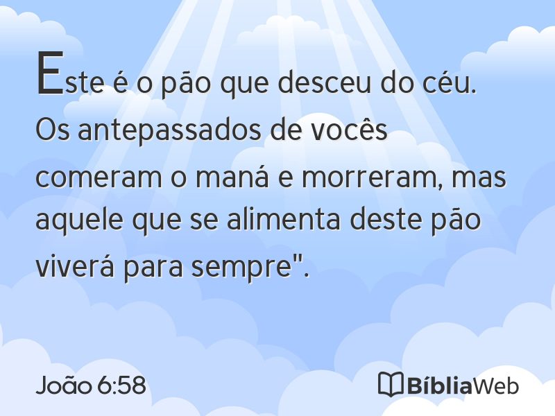 João 6:58 em imagem para compartilhar