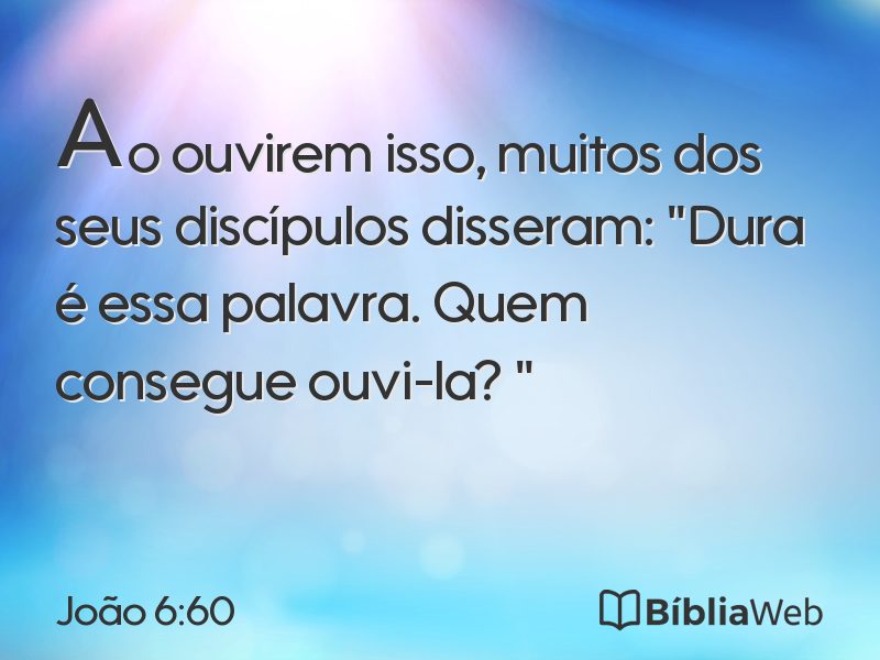 João 6:60 em imagem para compartilhar