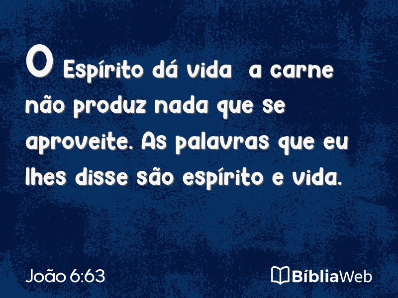 João 6:63 em imagem para compartilhar