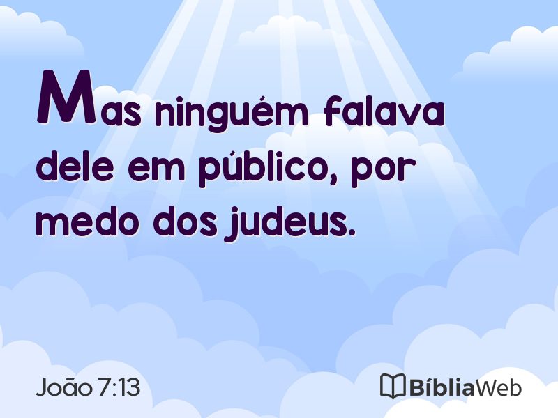 João 7:13 em imagem para compartilhar