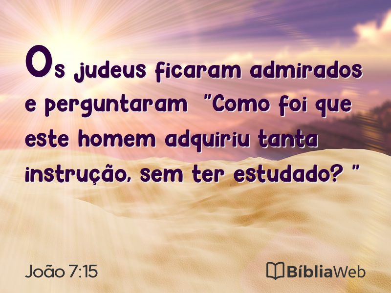 João 7:15 em imagem para compartilhar