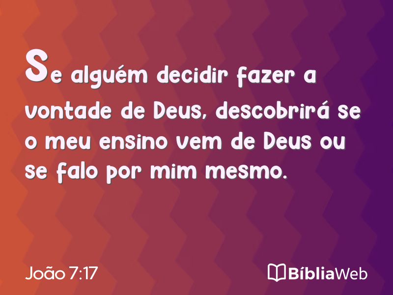 João 7:17 em imagem para compartilhar