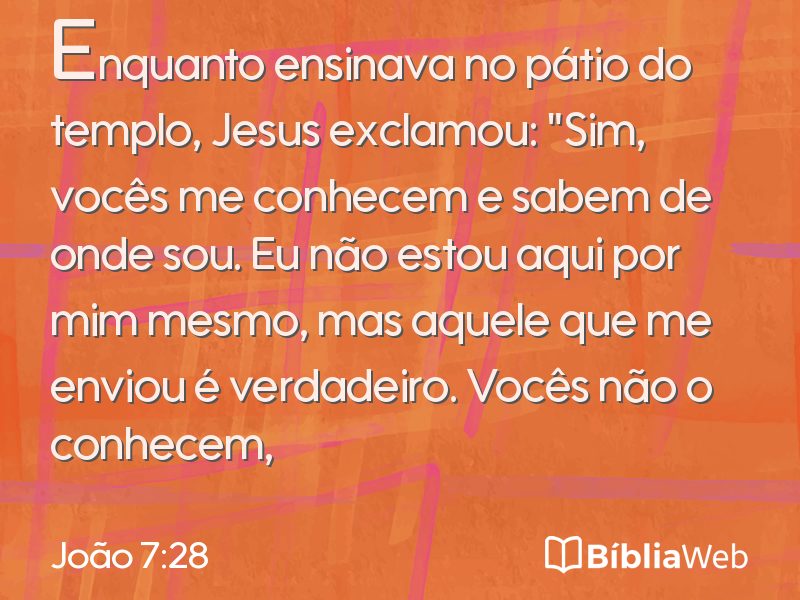 João 7:28 em imagem para compartilhar
