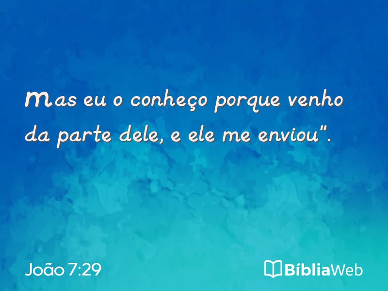João 7:29 em imagem para compartilhar