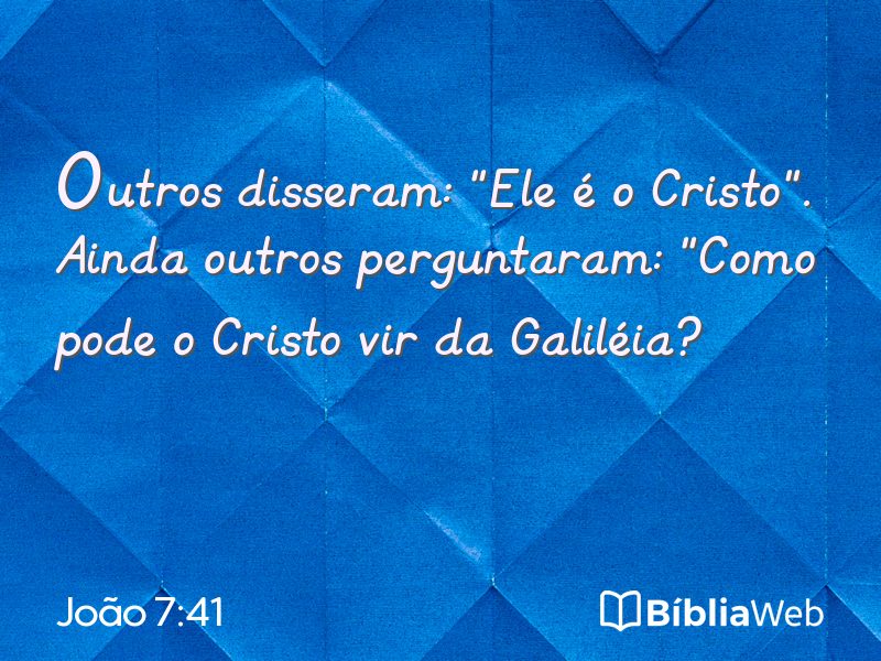 João 7:41 em imagem para compartilhar