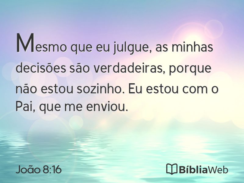 João 8:16 em imagem para compartilhar