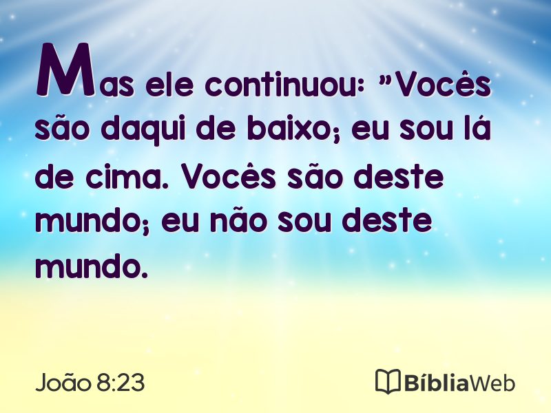João 8:23 em imagem para compartilhar
