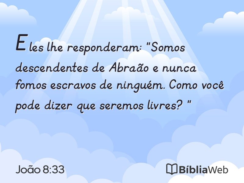 João 8:33 em imagem para compartilhar