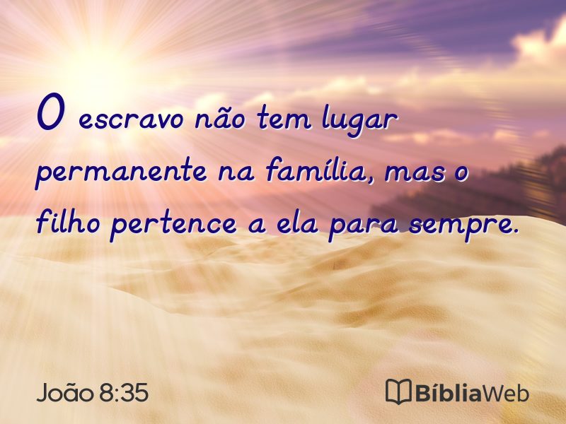 João 8:35 em imagem para compartilhar
