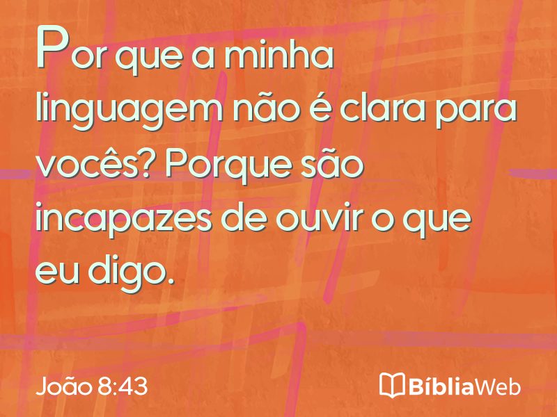 João 8:43 em imagem para compartilhar