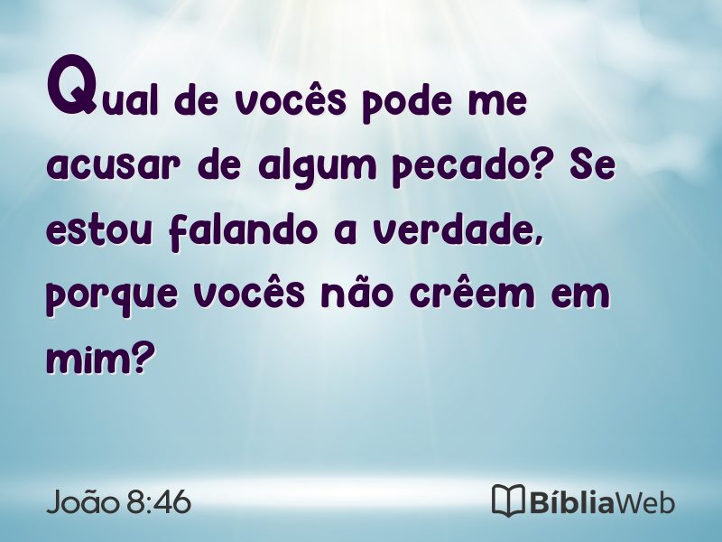 João 8:46 em imagem para compartilhar