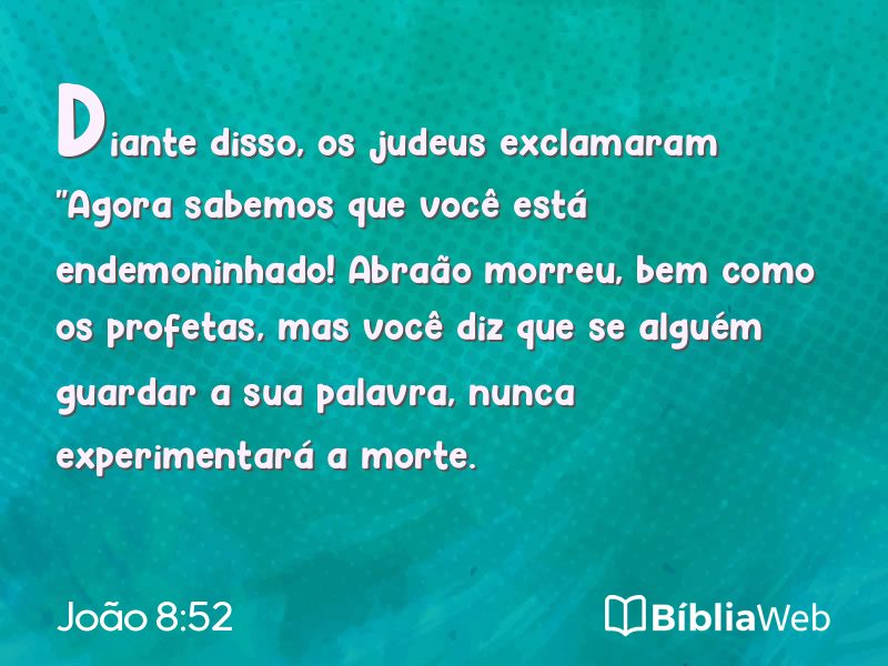 João 8:52 em imagem para compartilhar