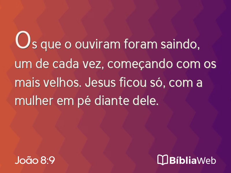 João 8:9 em imagem para compartilhar