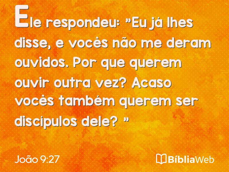 João 9:27 em imagem para compartilhar