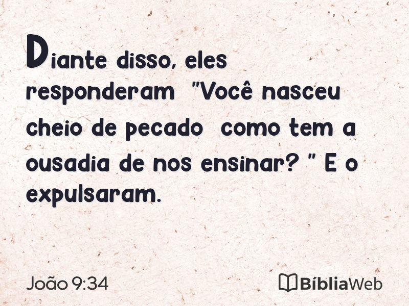 João 9:34 em imagem para compartilhar