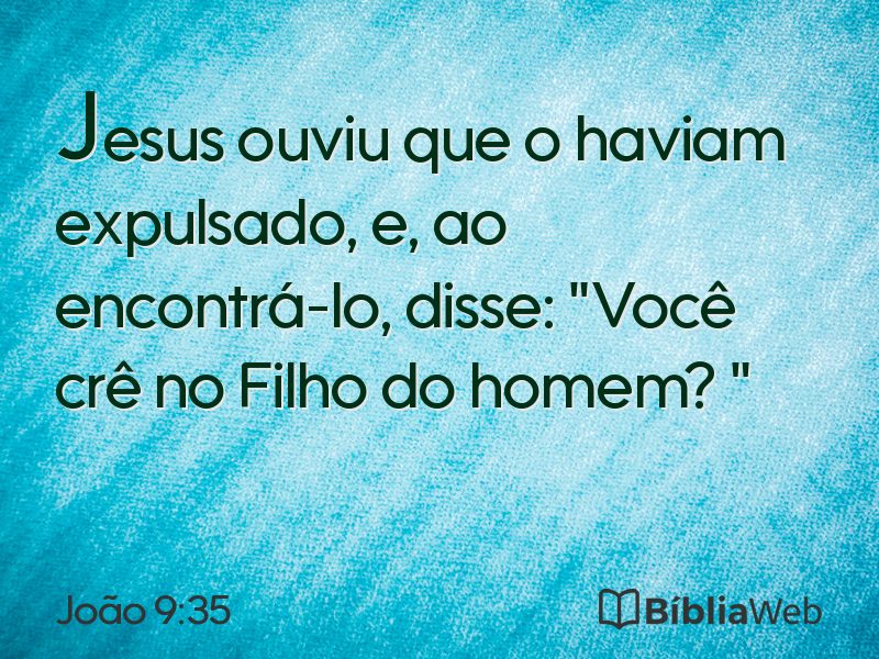 João 9:35 em imagem para compartilhar