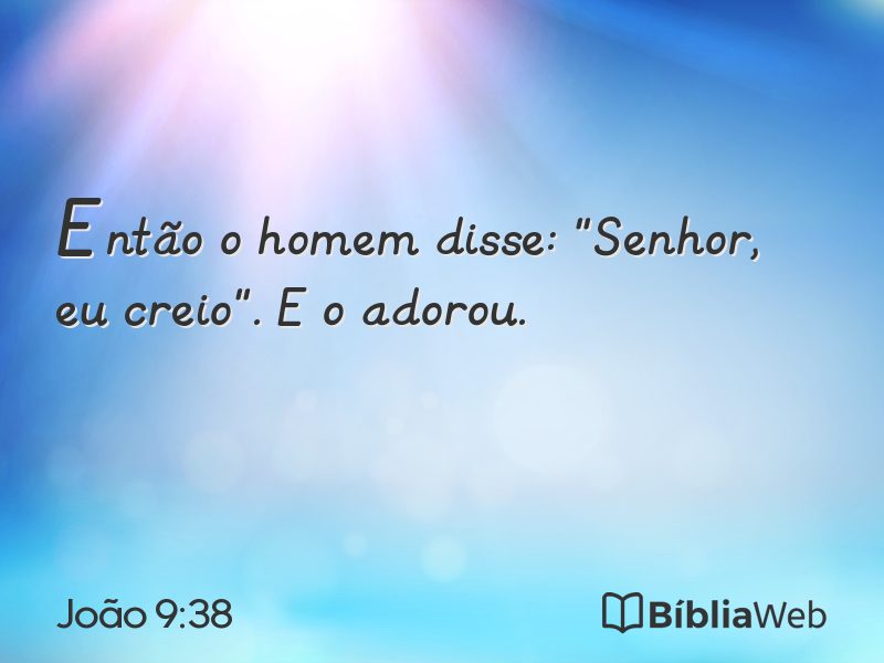 João 9:38 em imagem para compartilhar