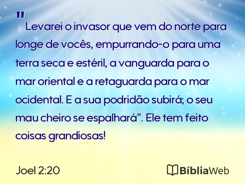 Joel 2:20 em imagem para compartilhar