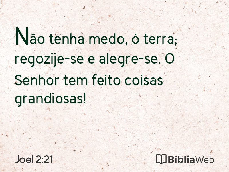 Joel 2:21 em imagem para compartilhar
