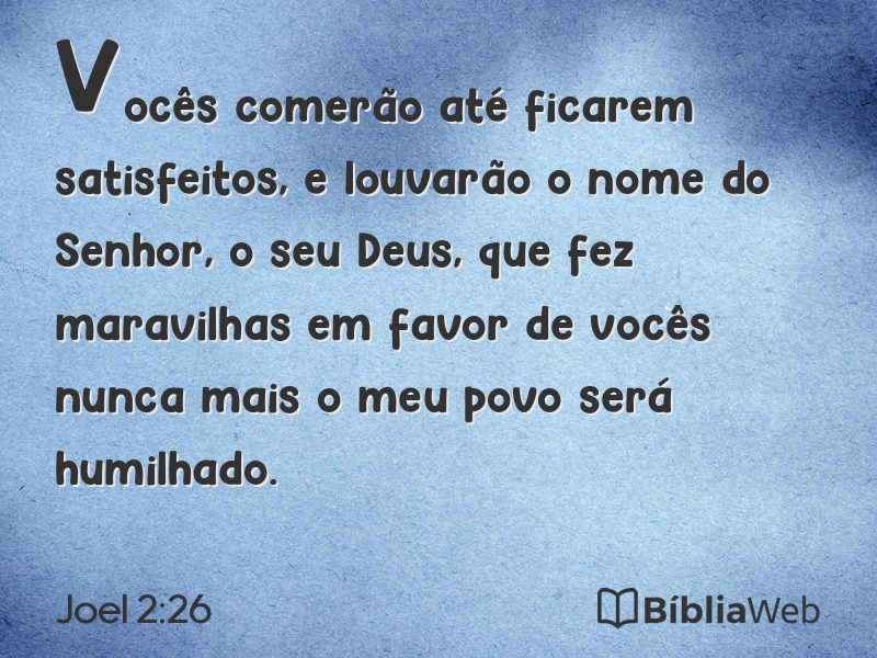 Joel 2:26 em imagem para compartilhar