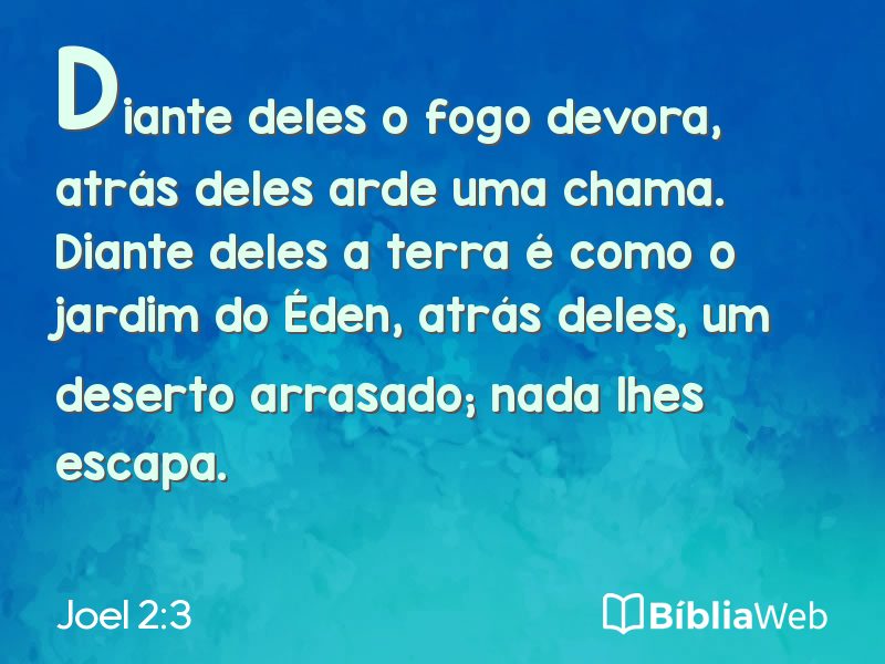 Joel 2:3 em imagem para compartilhar