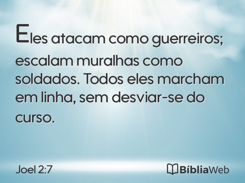 Joel 2:7 em imagem para compartilhar