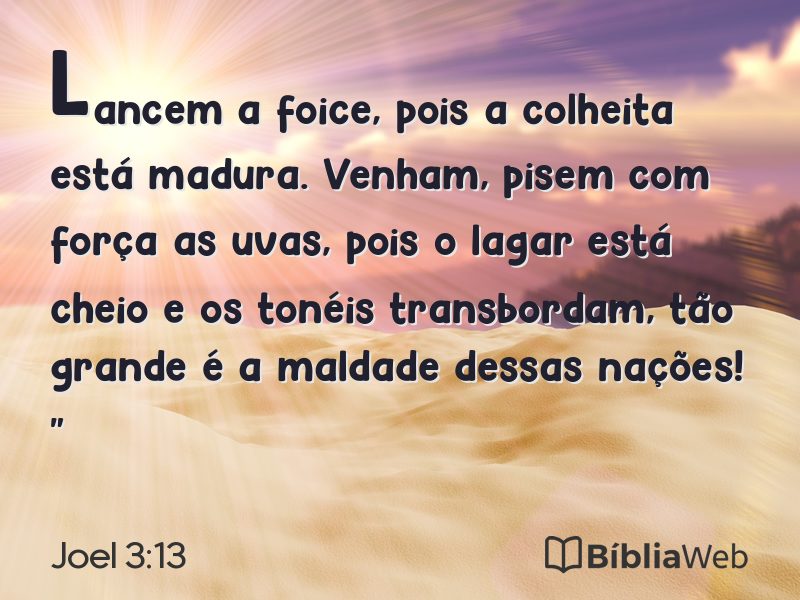 Joel 3:13 em imagem para compartilhar