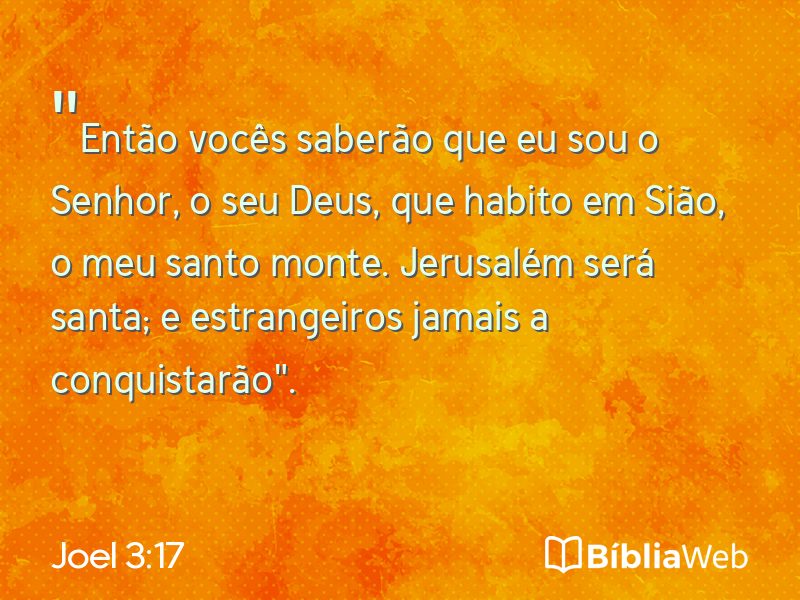 Joel 3:17 em imagem para compartilhar