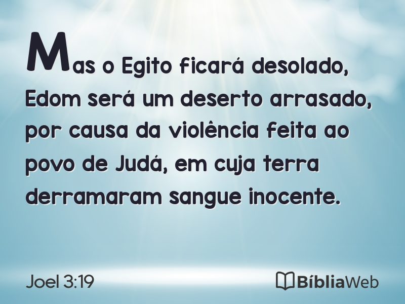Joel 3:19 em imagem para compartilhar