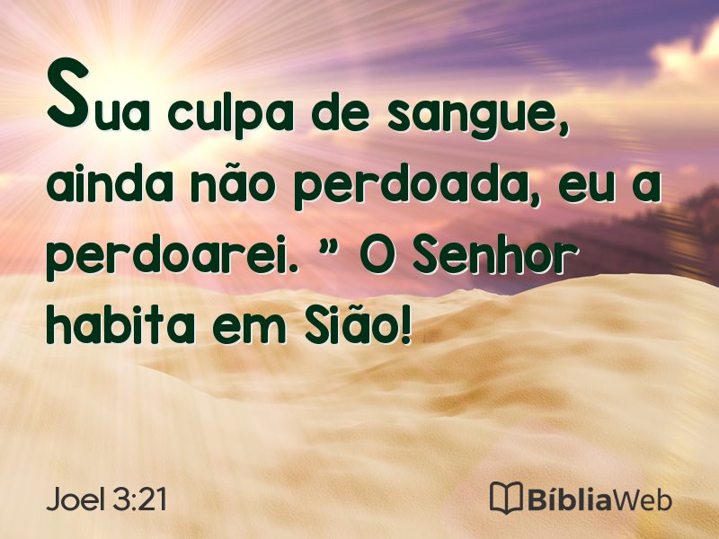 Joel 3:21 em imagem para compartilhar